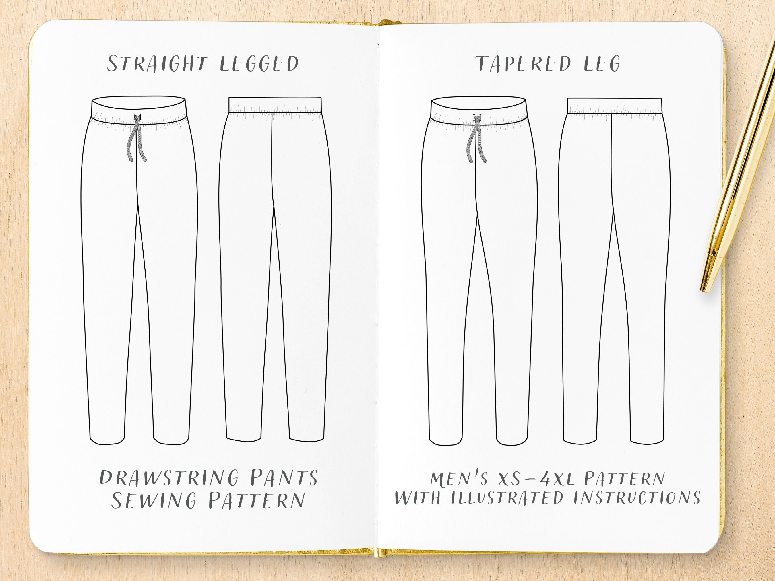 Drawstring Pants Sewing Pattern Mens XS-4XL PDF Cosplay - Etsy
