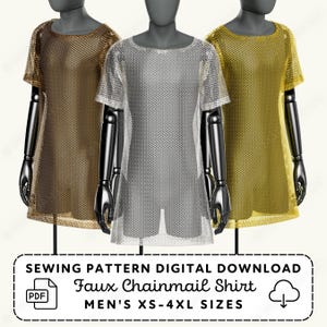 Faux Chainmail Shirt Sewing Pattern: Men's XS-4XL Cosplay (Digital Download)