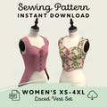 Laced Vest Sewing Pattern Set | Digital Download Womens XS-4XL PDF Cosplay Pattern for Renaissance Fair Medieval Costume Cottagecore Corset
