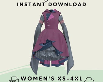 Layered Fantasy Outfit Schnittmuster | Women XS-4XL PDF Cosplay Pattern | Digitaler Download Print at Home Muster
