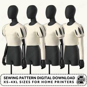 Slashed and Panned Sleeve Sewing Pattern | Womens XS-4XL (PDF Digital Download)