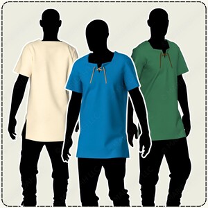 three silhouetted human figures wearing different colored shirts, standing side by side.