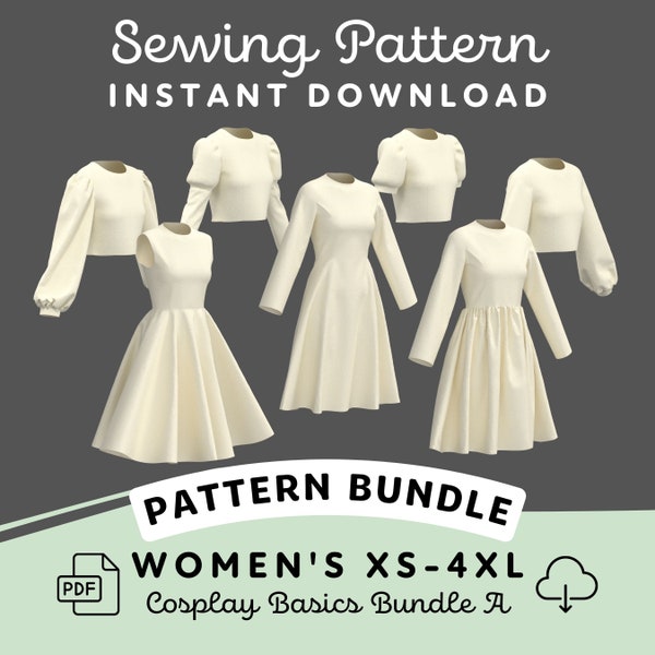 Cosplay Kleid Schnittmuster A | Women XS-4XL PDF Cosplay Pattern | Digitaler Download Print at Home Muster