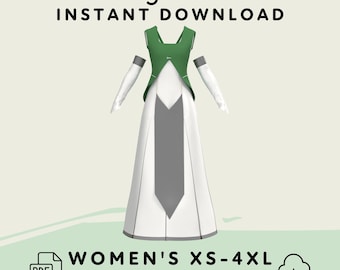 Elven Princess Dress Sewing Pattern | Womens XS-4XL PDF Cosplay Pattern | Digital Download Print at Home Pattern
