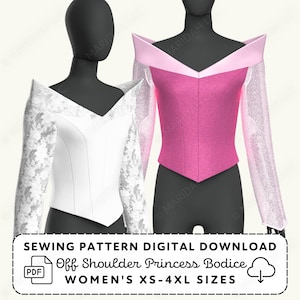 Off Shoulder Princess Bodice | Cosplay Fantasy Weddings (PDF Digital Download)