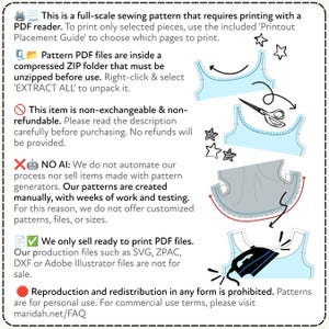 Printable sewing pattern terms