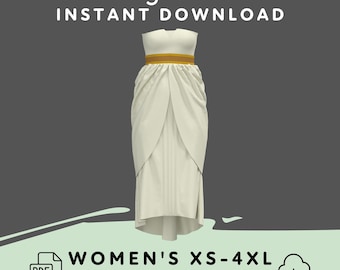 Patron de couture de robe de déesse | Patron de cosplay PDF femme TP-4XL | Téléchargement numérique, impression à la maison, motif