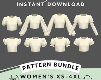 Puff Ärmel Schnittmuster | Women XS-4XL PDF Cosplay Pattern | Digitaler Download Print at Home Muster