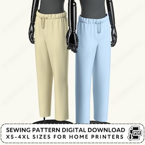 Drawstring Pants Sewing Pattern | Mens XS-4XL for Loungewear Cosplay Costume (PDF Digital Download)