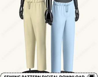 Drawstring Pants Sewing Pattern | Mens XS-4XL for Loungewear Cosplay Costume (PDF Digital Download)