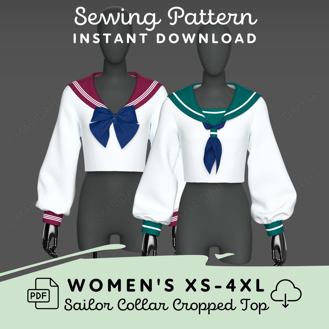 Japanese School Uniform Shirt Sewing Pattern | Womens XS-4XL
