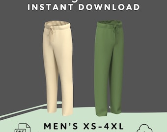 Drawstring Pants Sewing Pattern | Mens XS-4XL PDF Cosplay Pattern for Easy Renaissance Fair Outfit Knight Viking Costume | Digital Download