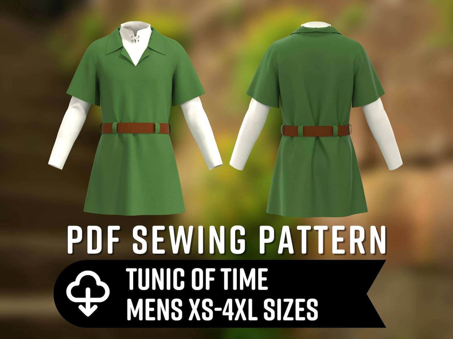 Link Tunic Sewing Pattern Men's XS4XL Ocarina of Time Etsy