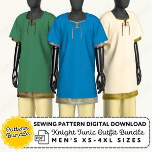 Tunic Outfit Sewing Pattern Bundle | Mens XS-4XL Cosplay (PDF Digital Download)