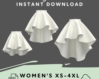 High Low Circle Skirt Pattern Set | Womens XS-4XL PDF Cosplay Pattern