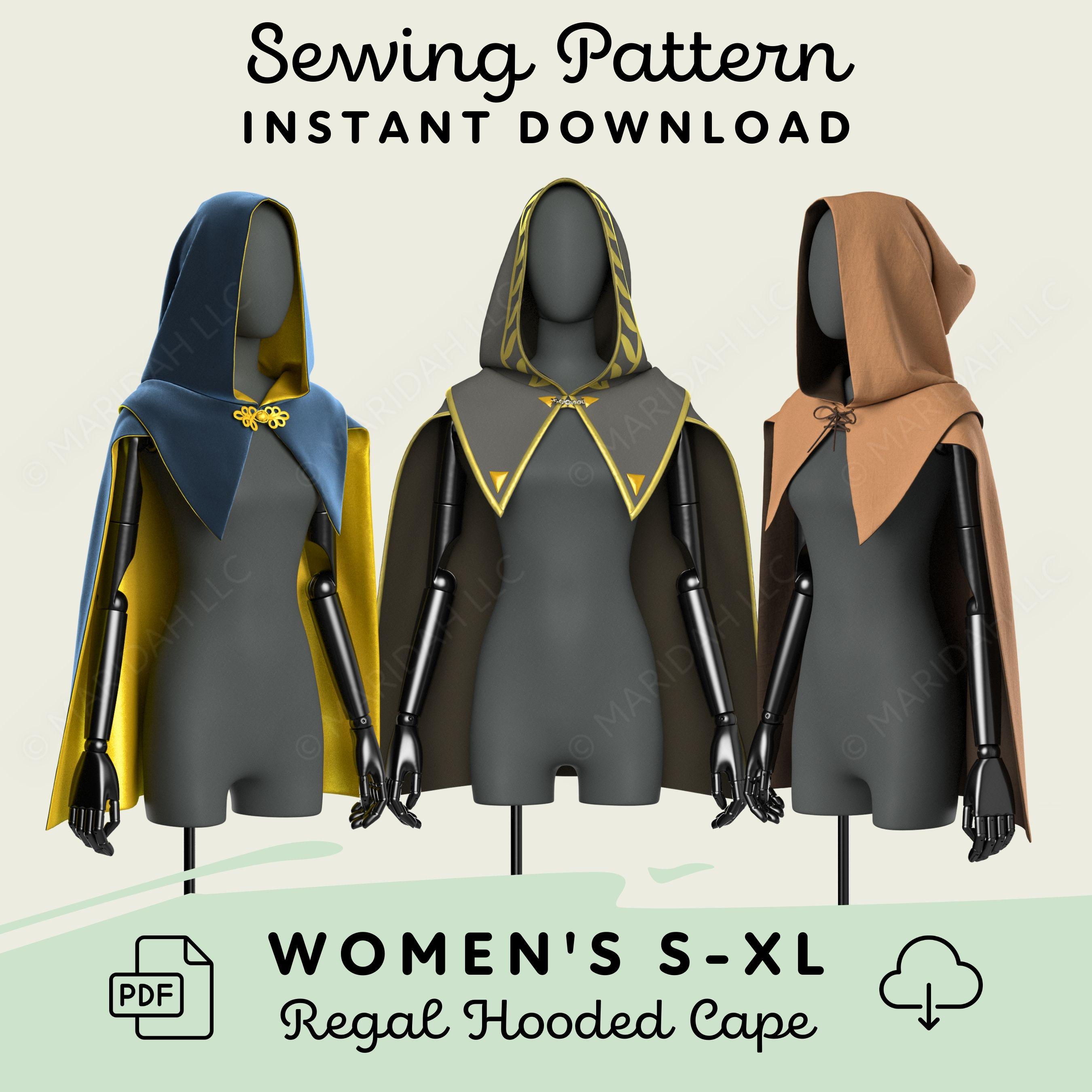 Regal Hooded Cape Sewing Pattern: Cosplay Cloak (PDF Digital Download)