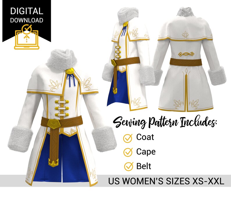 Zelda Winter Coat Sewing Pattern / Breath of the Wild Zelda / Etsy