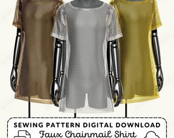 Faux Chainmail Shirt Sewing Pattern | Men's XS-4XL Cosplay (Digital Download)
