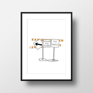 Montreal Construction Signs Print