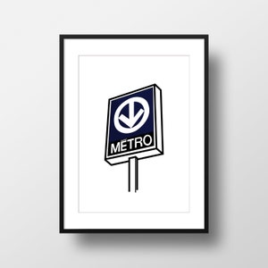 Montreal Metro Sign Illustration Print
