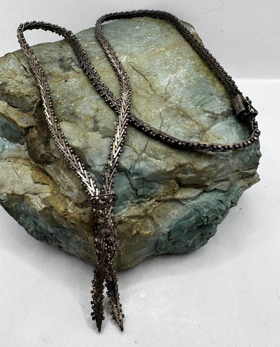 Sterling Silver 4mm Lariat Style Necklace 18" (40… - image 1