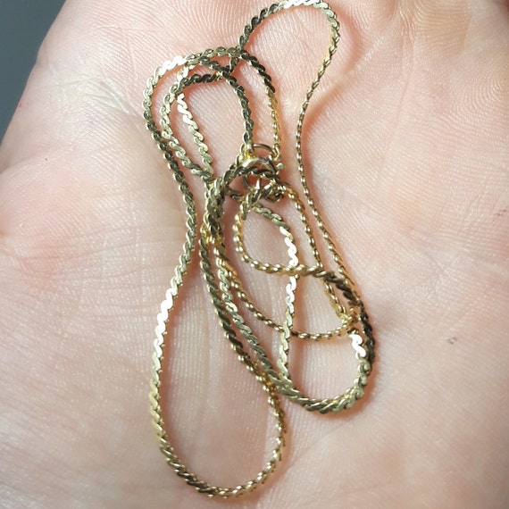 14K Solid Gold S Link 15 Length Chain 