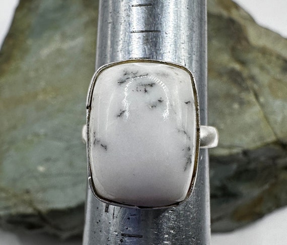 Sterling Silver and Dendritic Opal Ring Size 6.5 … - image 6
