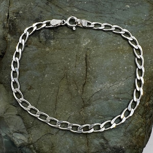 Sterling Silver 4mm Curb Chain Bracelet 7.25&quot; (4786)