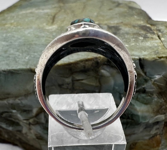 Sterling Silver Statement Turquoise Ring Size 9 (… - image 4
