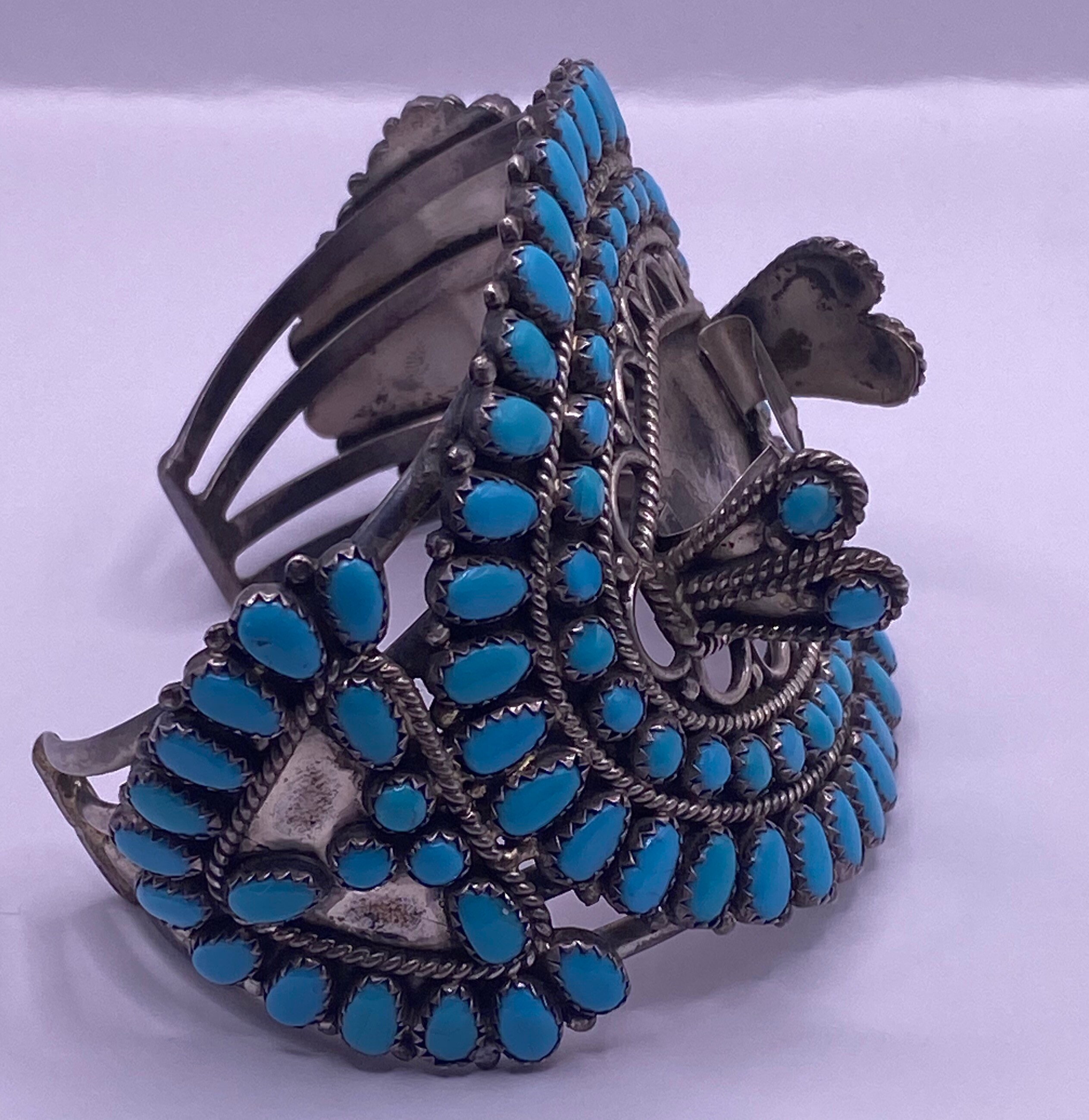 ヴィンテージ スターリング シルバー ターコイズ ウォッチ カフ