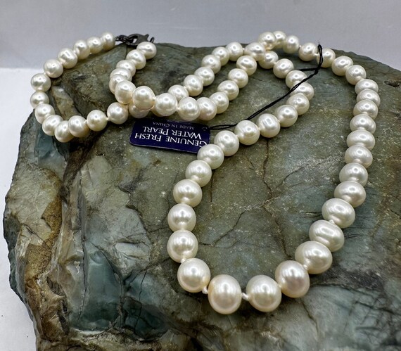 Vintage 6mm Cream Freshwater Pearl Necklace 17" w… - image 3