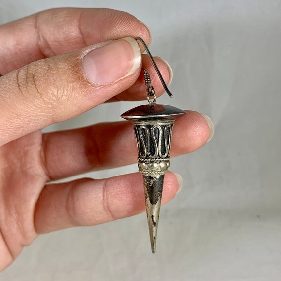 Vintage Handmade Pointed Triangular Sterling Silv… - image 3