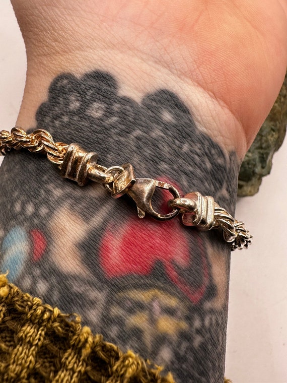 Fine Silver 4mm Solid Twist Rope Chain Bracelet 7… - image 4