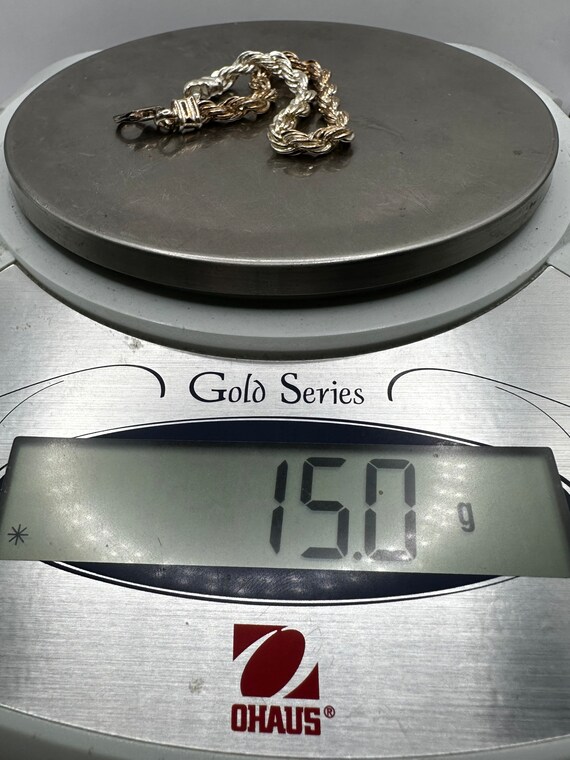 Fine Silver 4mm Solid Twist Rope Chain Bracelet 7… - image 7