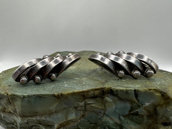 Sterling Silver Geometric Shape Stud Earrings 1.2… - image 4