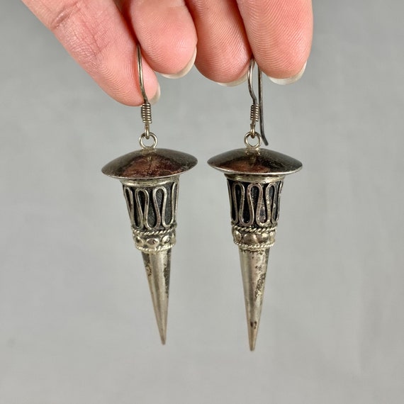 Vintage Handmade Pointed Triangular Sterling Silv… - image 1