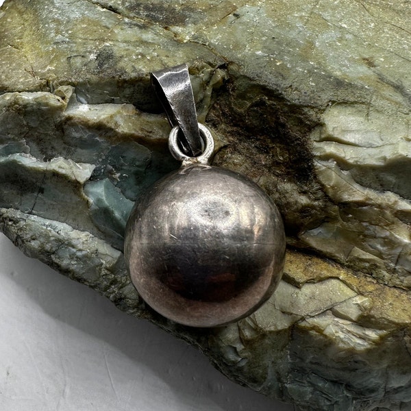 Sterling Silver Harmony Bell Sphere Pendant 1.25" (5378)