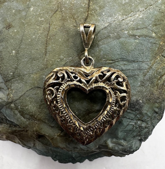 Vintage Gold Plate Sterling Silver Filigree Hollow