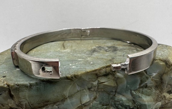 Sterling Silver and Inlay Abalone Hinged Bangle B… - image 4