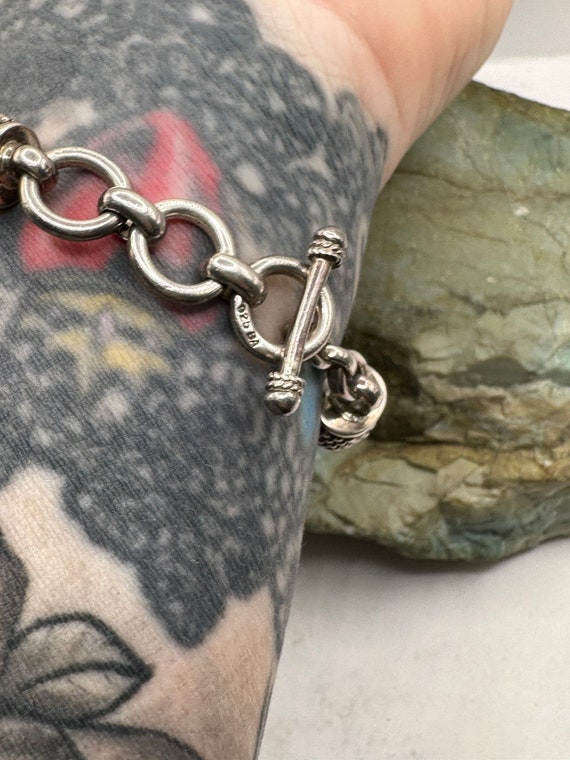 Sterling Silver Knot Design Watch Toggle Clasp 7-… - image 4