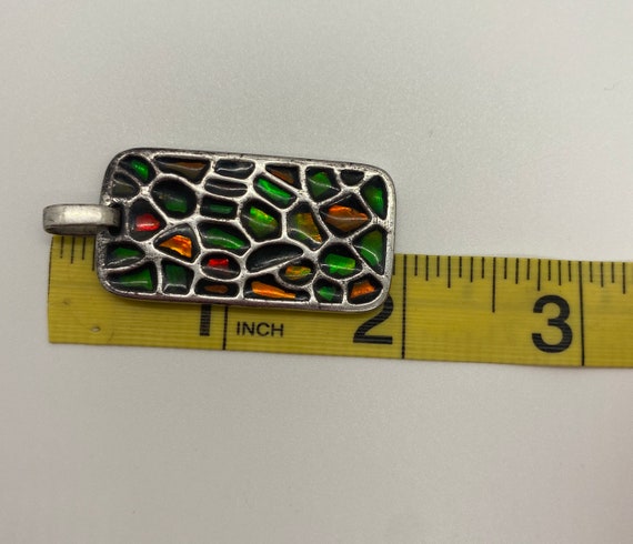 Sterling Silver Rainbow Rectangular Pendant (1745) - image 4