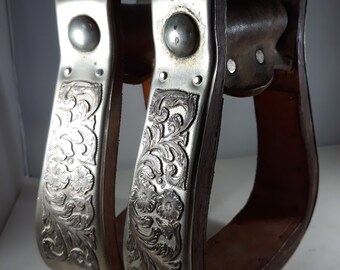 Vintage Diablo Stirrups Sterling Silver Overlay Stainless