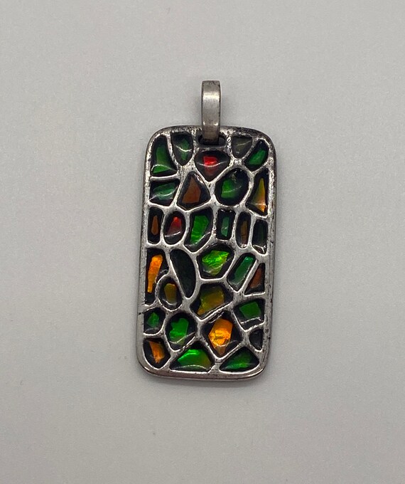 Sterling Silver Rainbow Rectangular Pendant (1745) - image 5