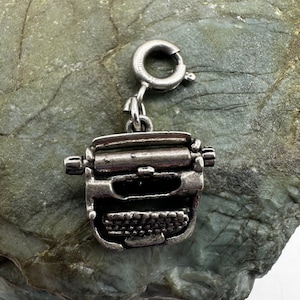 Sterling Silver Typewriter Charm Pendant 1&quot; (5519)