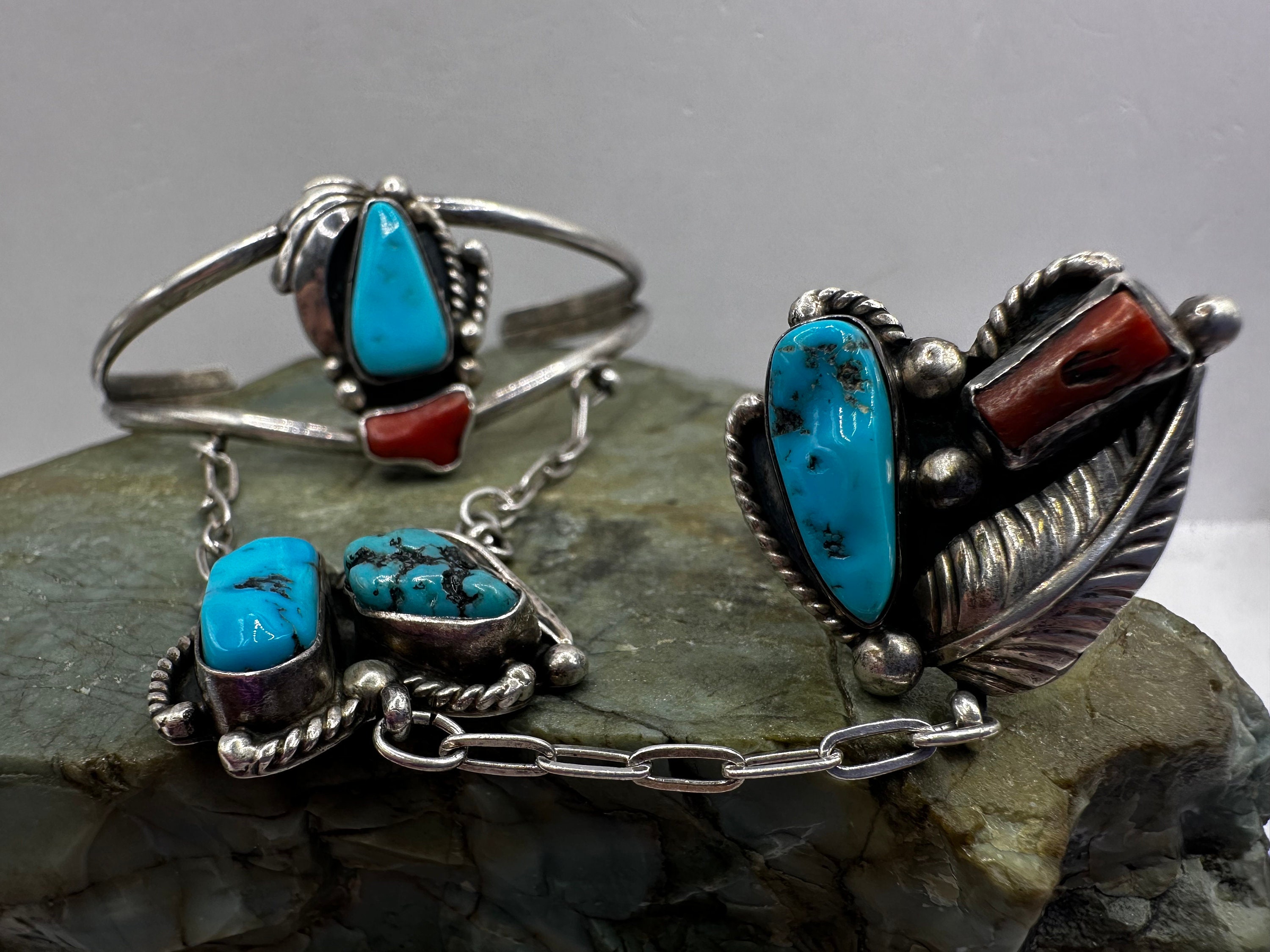 Dramatic Vintage Navajo Coral Collection Native American Jewelry Silver Necklace Earrings Dramatic Vintage Navajo Coral Collection Native American Jewelry Silver Necklace Earrings