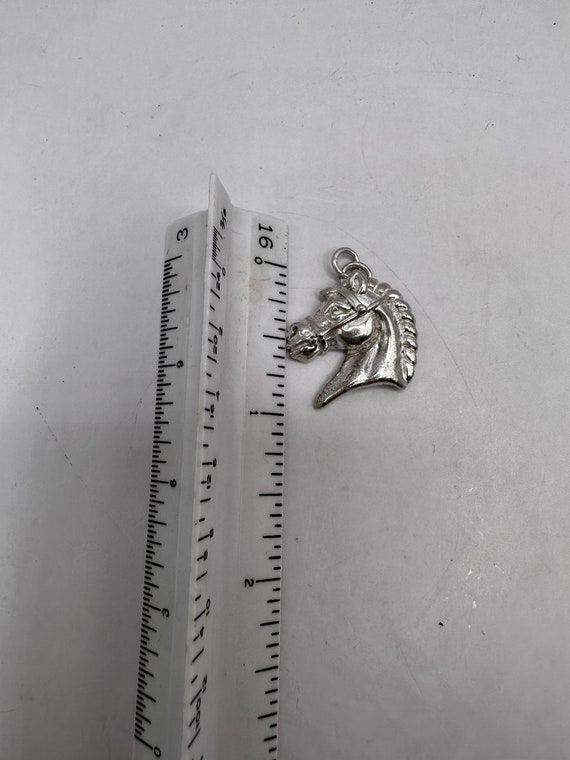 Sterling Silver Horse Head Pendant 1" (3629) - image 6