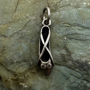 Vintage Sterling Silver Ballet Toe Shoe Charm 1&quot; (4867)