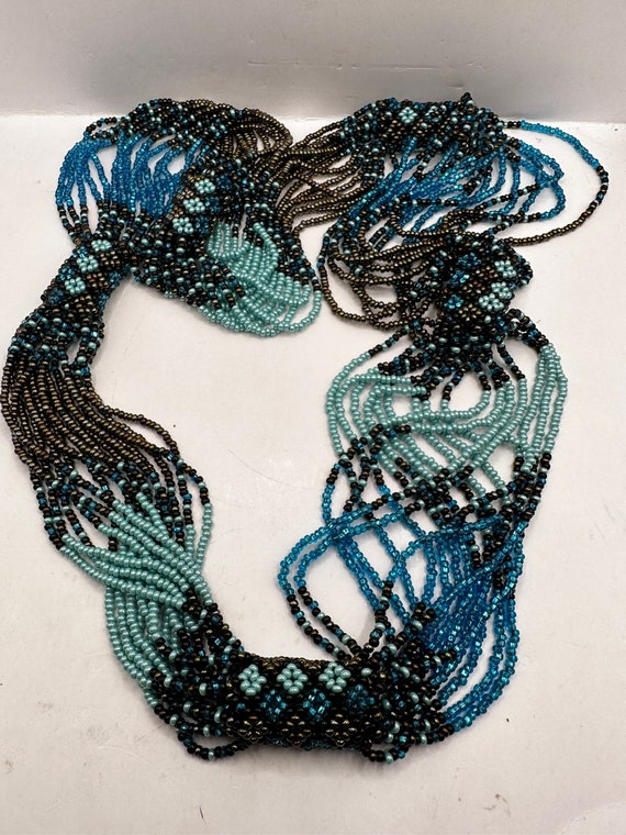 Native American Styled Long Loop Beaded Necklace … - image 3