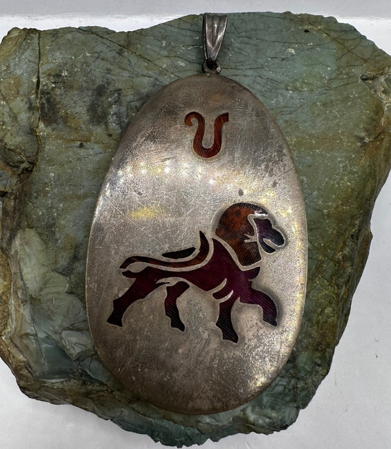 Sterling Silver Zodiac Leo Pendant 3.5" (4016)