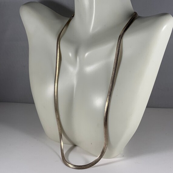 Flat Herringbone Sterling Silver Chain Necklace 18 in… Gem